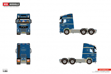 WSI Models 01-5068 PREBEN JORGENSEN VOLVO FH5 GLOBETROTTER 6X2 TAG AXLE