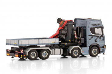 WSI Models 04-2204 PREMIUM LINE SCANIA R HIGHLINE CR20H 8X2 TAG AXLE WITH PALFINGER PK 1350 TEC + JIB DEMOUNTABLE BODY
