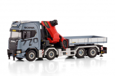 WSI Models 04-2204 PREMIUM LINE SCANIA R HIGHLINE CR20H 8X2 TAG AXLE WITH PALFINGER PK 1350 TEC + JIB DEMOUNTABLE BODY