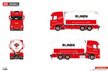 WSI Models 01-5362 RIJNEN BRANDSTOFFEN DAF XG RIGED TRUCK WITH RESIN BODY 6X2 TAG AXLE