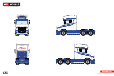 WSI Models 01-5563 SADLER VLASTUIN TORPEDO 6X2 TAG AXLE