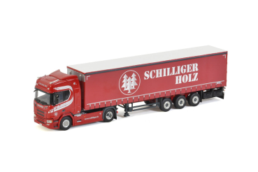 WSI Models 02-2796 SCHILLIGER SCANIA R HIGHLINE | CR20H 4X2 CURTAINSIDE TRAILER - 3 AXLE