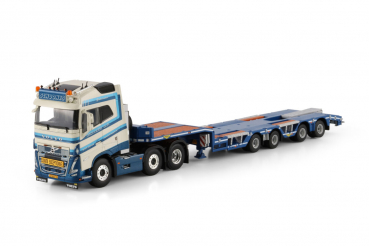 WSI Models 01-4311 Schoones B.V. VOLVO FH5 GLOBETROTTER 6X2 TWIN STEER SEMI WHEEL WELL LOW LOADER - 4 AXLE