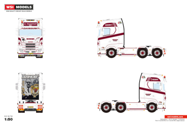 WSI Models 01-4812 SL TRANSPORT SCANIA S HIGHLINE CS20H 6X2 TAG AXLE
