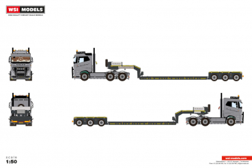 WSI Models 01-5125 SORO SPECIALTRANSPORT VOLVO FH5 SLEEPER CAB 6X4 LOW LOADER - 3 AXLE