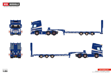 WSI Models 01-5467 TEN NAPEL VERHUUR DAF XD SH WITH SKY LIGHTS 6X2 TWIN STEER SEMI LOW LOADER WITH RAMPS - 3 AXLE