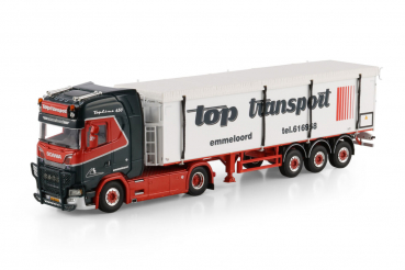 WSI Models 01-4793 TOP TRANSPORT SCANIA S HIGHLINE CS20H 4X2 BELT TRAILER - 3 AXLE