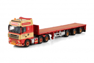 WSI Models 01-4446 Torben Rafn DAF XF 95 SUPER SPACE CAB 6X2 TWIN STEER BRICK TRAILER - 3 AXLE