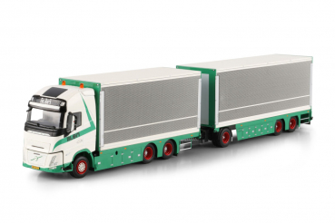 WSI Models 01-5086 TRANSPORTBEDRIJF BLOM & ZN ZWAMMERDAM VOLVO FH AERO GLOBETROTTER XL 6X2 TAG AXLE RIGED BOX TRUCK DRAWBAR TRAILER - 6 AXLE