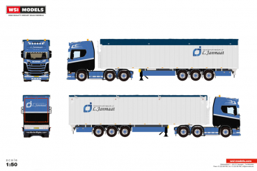 WSI Models 01-5355 TRANSPORTBEDRIJF L. JANMAAT SCANIA S HIGHLINE CS20H 6X2 TWIN STEER MOVING FLOOR TRAILER - 3 AXLE