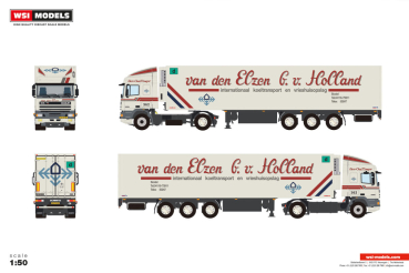 WSI Models 01-5411 VAN DEN ELZEN DAF 95 SPACE CAB 4X2 REEFER TRAILER - 3 AXLE