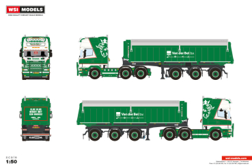 WSI Models 01-5368 VAN DER BEL SCANIA 4 SERIES TOPLINE 6X2 TWIN STEER TIPPER TRAILER - 3 AXLE