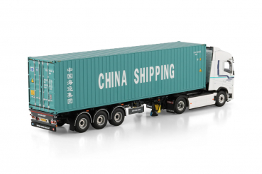Preview: WSI Models 01-4947 VAN DER MOST VOLVO FH AERO GLOBETROTTER 4X2 FLEX CONTAINER TRAILER - 3 AXLE + 40FT CONTAINER