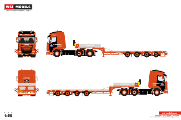 WSI Models 01-5515 VAN GRINSVEN DAF XF SH WITH SKY LIGHTS 6X2 TAG AXLE SEMI LOW LOADER - 4 AXLE