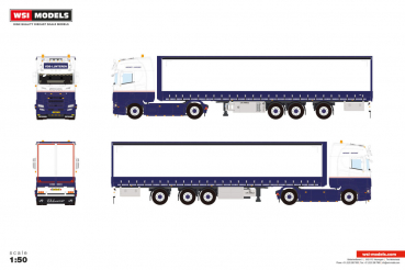 WSI Models 01-5332 VDB LUNTEREN SCANIA S HIGHLINE CS20H 4X2 BOX TRAILER - 3 AXLE