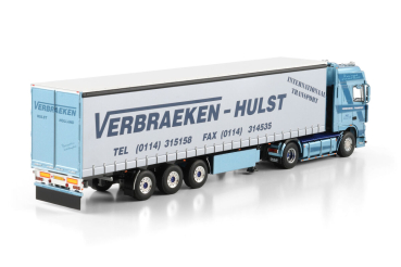 Preview: WSI Models 01-4742 VERBRAEKEN DAF 95XF SUPER SPACE CAB 4X2 CURTAINSIDE TRAILER - 3 AXLE