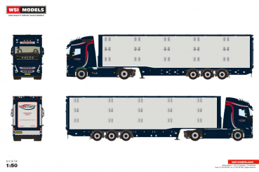 WSI Models 01-5118 VLASTRANS VOLVO FH5 GLOBETROTTER 4X2 ISO THERM LIVE STOCK TRAILER - 3 AXLE