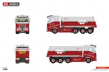 WSI Models 01-5426 WETERING VOLVO FH AERO SLEEPER CAB ELECTRIC TIPPER TRUCK 8X4