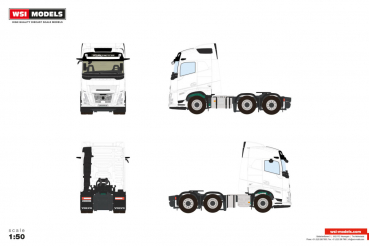 WSI Models 03-2058 White Line VOLVO FH AERO GLOBETROTTER 6X2 TWIN STEER