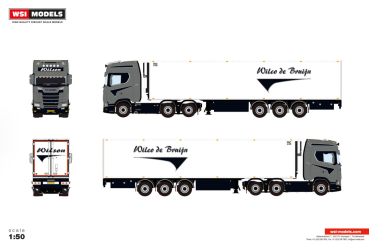WSI Models 01-5526 WILCO DE BRUIJN SCANIA S HIGHLINE CS20H 6X2 TAG AXLE REEFER TRAILER - 3 AXLE