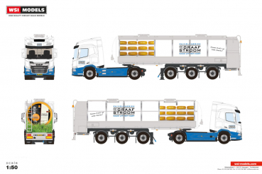 WSI Models 01-5517 ZUIVELFABRIEK DE GRAAFSTROOM DAF XD SH MY25 WITH SKY LIGHTS 4X2 RMO TANK TRAILER - 3 AXLE