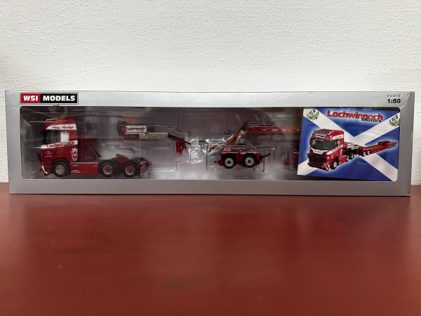 WSI Models 02-2644 Lochwinnoch Motors Scania S Highline I CS20H 6x4 + Low Loader - 4 Axle / Dolly 2 Axle