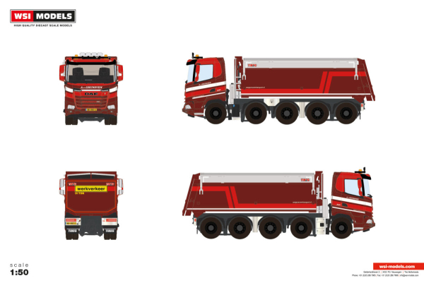 WSI Models 01-5532 A. VAN GRUNSVEN DAF XF DL MY25 TIPPER TRUCK 10X4