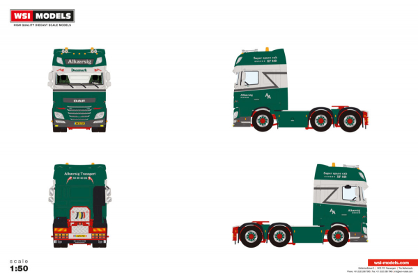 WSI Models 01-5094 ALLAN ALKAERSIG DAF XF SUPER SPACE CAB 6X2 TWIN STEER