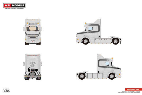 WSI Models 01-5695 BECATRANS SCANIA 4 SERIES TORPEDO LOWROOF 4X2