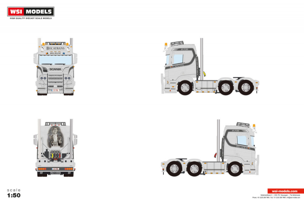 WSI Models 01-5289 BECATRANS SCANIA R NORMAL CR20N 6X2 TWIN STEER