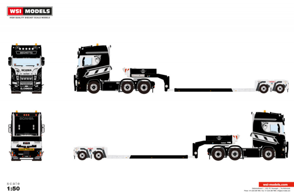 WSI Models 01-5291 BEGHETTO SCANIA S HIGHLINE CS20H 6X2 TWIN STEER EURO PX LOW LOADER - 2 AXLE