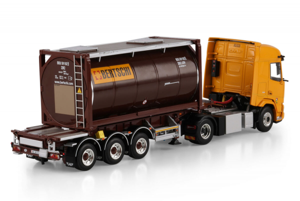 WSI Models 01-5110 BERTSCHI DAF XF SH WITHOUT SKY LIGHTS 4X2 30FT CONTAINER TRAILER - 3 AXLE + 20FT TANK CONTAINER