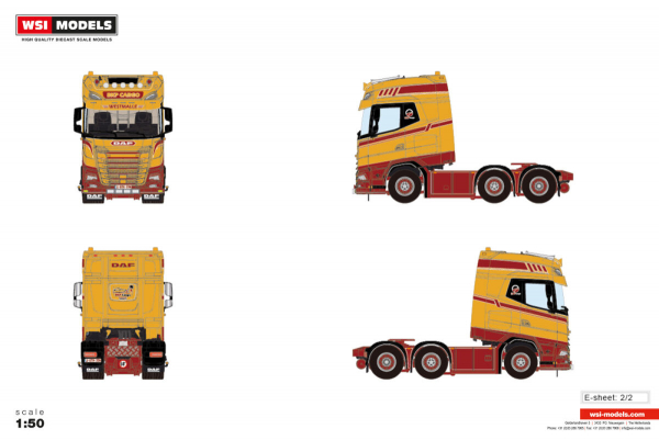 WSI Models 01-5215 BKP CARGO DAF XG+ 6X2 TWIN STEER