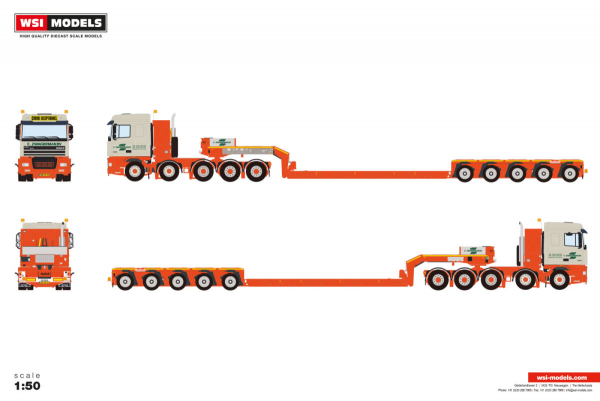 WSI Models 01-5022 C. ZWAGERMAN GINAF DAF 95XF SPACE CAB 10X4 LOW LOADER - 5 AXLE