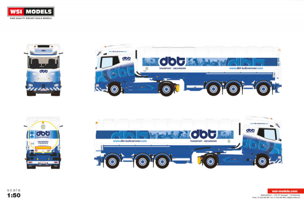 WSI Models 01-5483 DBT BULKVERVOER DAF XG+ MY25 4X2 ANIMALFEED BULK TRAILER - 3 AXLE