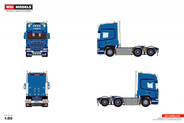 WSI Models 01-5204 DE ARENDSHORST SCANIA 4 SERIES TOPLINE 6X2 TAG AXLE