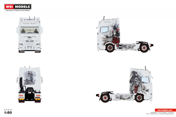 WSI Models 01-5180 DECKER TRANSPORTE MAN TGX GX 4X2 GERMAN SUPERTRUCKS SERIES