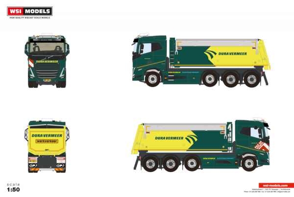 WSI Models 01-5294 DURA VERMEER VOLVO FH5 MY2024 SLEEPER CAB ELECTRIC TIPPER TRUCK 8X4