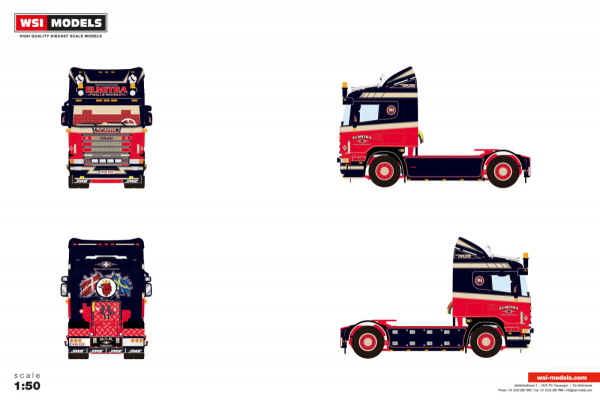 WSI Models 01-5398 ELMITRA SCANIA 4 SERIES FLAT ROOF 4X2