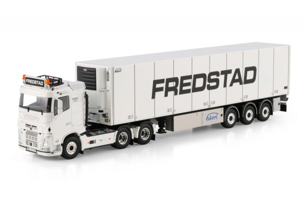 WSI Models 01-4874 FREDSTAD VOLVO FH4 SLEEPER CAB 6X2 TAG AXLE REEFER TRAILER - 3 AXLE