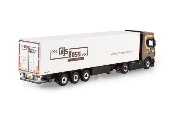 WSI Models 01-5158 GIJS BOSS SCANIA S HIGHLINE CS20H 4X2 REEFER TRAILER - 3 AXLE