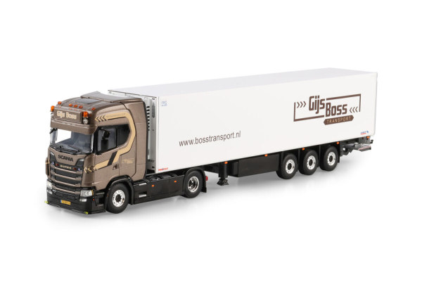 WSI Models 01-5158 GIJS BOSS SCANIA S HIGHLINE CS20H 4X2 REEFER TRAILER - 3 AXLE