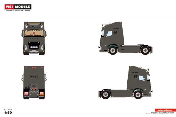 WSI Models 01-5364 GVT TRANSPORT BRUGGE VOLVO FH AERO GLOBETROTTER 4X2