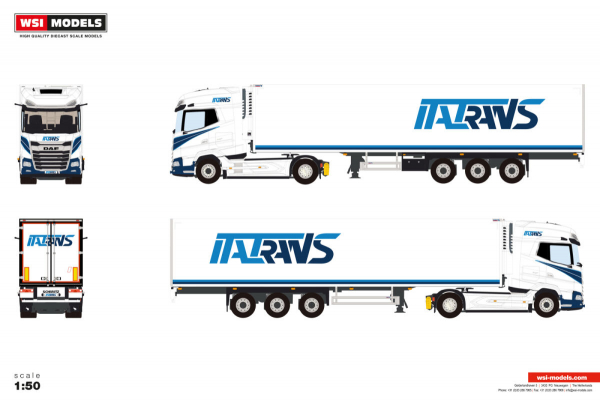 WSI Models 01-5143 ITALTRANS SPA DAF XG+ 4X2 REEFER TRAILER - 3 AXLE
