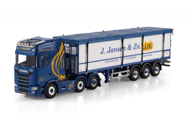 WSI Models 01-4983 J. JANSEN & ZONEN SCANIA S HIGHLINE CS20H 6X2 TWIN STEER BELT TRAILER - 3 AXLE