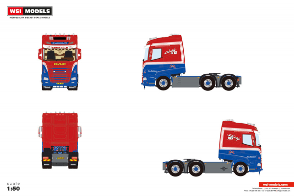 WSI Models 01-5104 JENS H. PETERSEN DAF XG 6X2 TAG AXLE