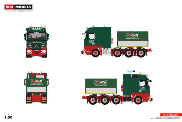 WSI Models 01-5419 KAHL SCHWERLAST MERCEDES-BENZ ACTROS MP3 LH 8X4 BALLAST BOX