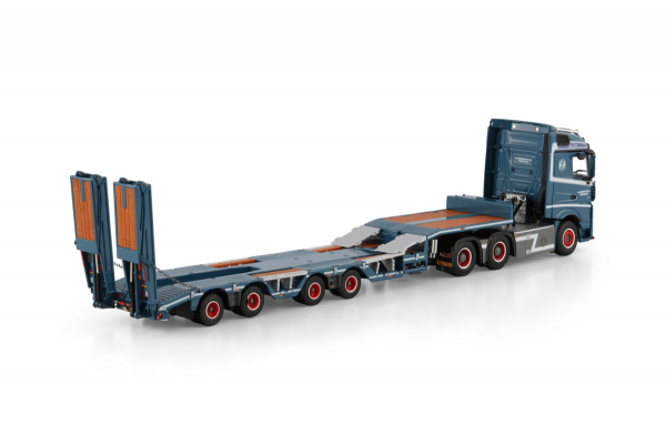 WSI Models 01-4895 KAI ANDERSENS MERCEDES-BENZ ACTROS MP4 STREAM SPACE 6X4 SEMI WHEEL WELL LOW LOADER - 4 AXLE