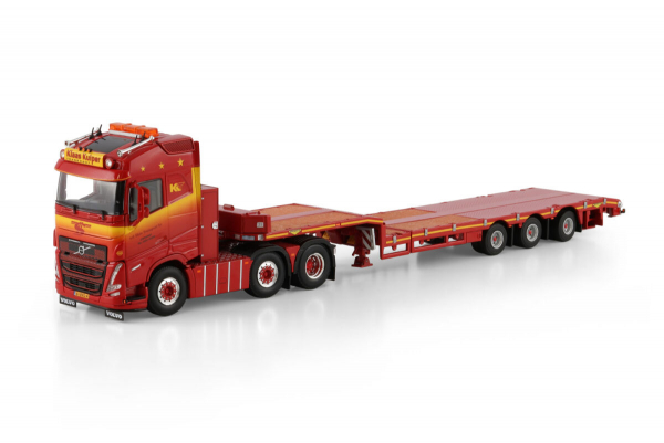 WSI Models 01-4628 Klaas Kuiper Transport VOLVO FH5 GLOBETROTTER 6X2 TWIN STEER SEMI LOW LOADER - 3 AXLE