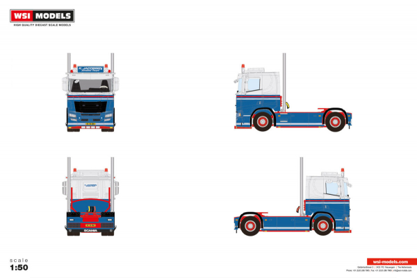 WSI Models 01-5322 KRISTIAN JACOBSEN SCANIA R FLAT ROOF SLEEPER CAB 4X2